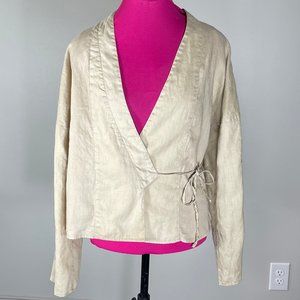 Spiegel long sleeve linen wrap jacket